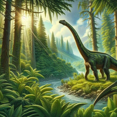 De grootte van deze natural history museum diplodocus en kentrosaurus is 41 bij 11.50 cm.